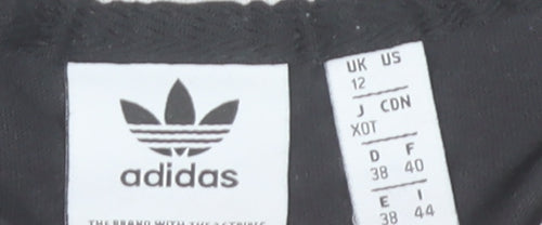 Adidas Womens Black Size 12 Cotton Crew Neck Short Sleeve T-Shirt