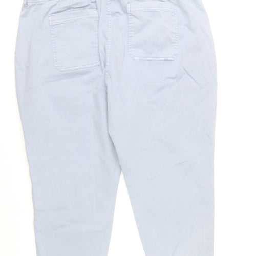 Marks and Spencer Womens Blue Chino Trousers Size 24 Elastic Waist