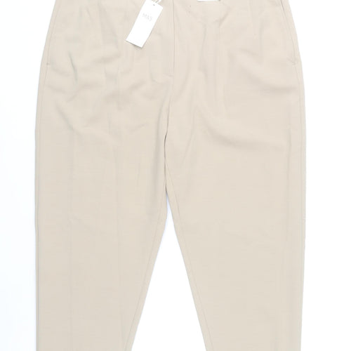 Marks and Spencer Womens Beige Size 18 Tapered Stretch Trousers