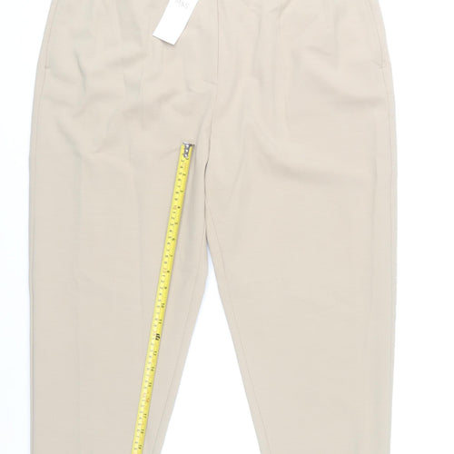 Marks and Spencer Womens Beige Size 18 Tapered Stretch Trousers