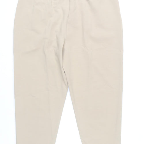 Marks and Spencer Womens Beige Size 18 Tapered Stretch Trousers