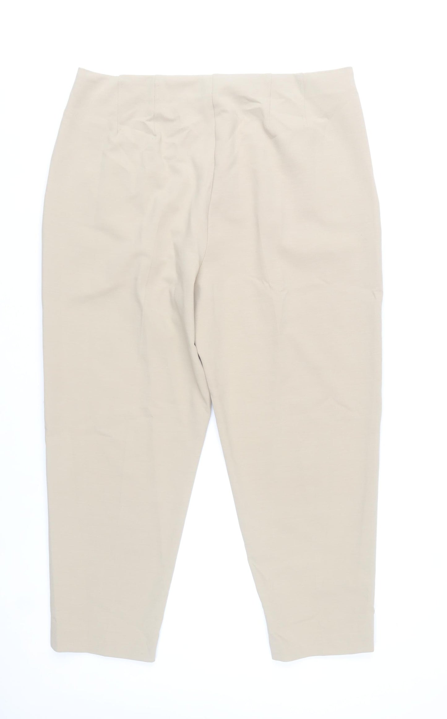 Marks and Spencer Womens Beige Size 18 Tapered Stretch Trousers