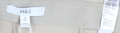 Marks and Spencer Womens Beige Size 18 Tapered Stretch Trousers