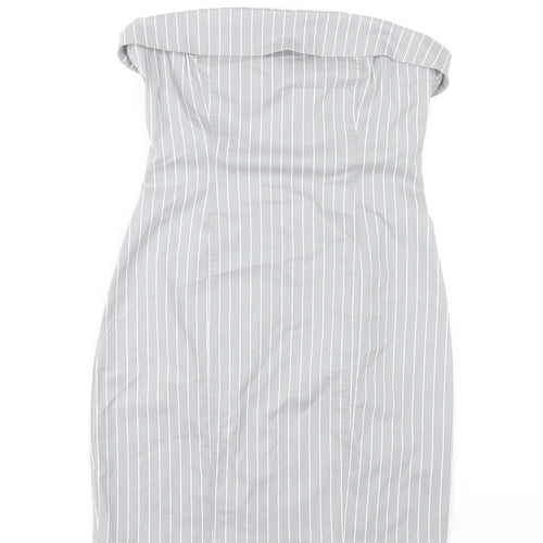 H&M Divided Women’s Grey Strapless Bodycon Dress Size 8