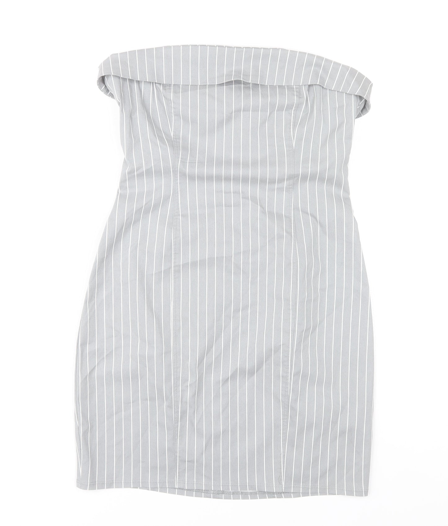 H&M Divided Women’s Grey Strapless Bodycon Dress Size 8