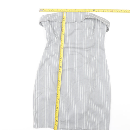 H&M Divided Women’s Grey Strapless Bodycon Dress Size 8