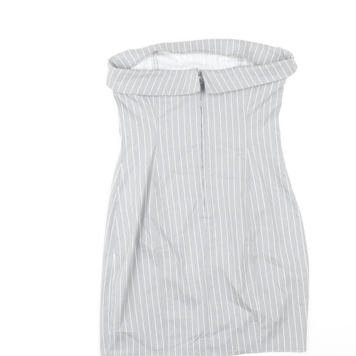 H&M Divided Women’s Grey Strapless Bodycon Dress Size 8