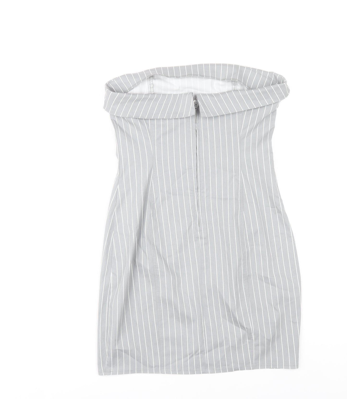 H&M Divided Women’s Grey Strapless Bodycon Dress Size 8