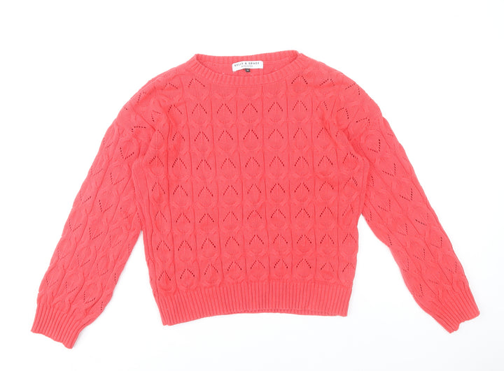 Kelly & Grace Women’s Pink Knit Pullover Jumper Size M