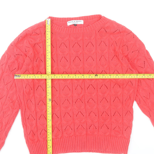 Kelly & Grace Women’s Pink Knit Pullover Jumper Size M