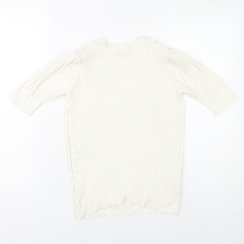 Marks and Spencer Women’s Ivory Knit Blouse Size 10 Puff Sleeve
