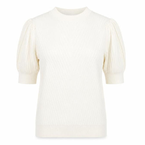 Marks and Spencer Women’s Ivory Knit Blouse Size 10 Puff Sleeve
