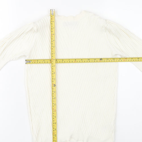 Marks and Spencer Women’s Ivory Knit Blouse Size 10 Puff Sleeve