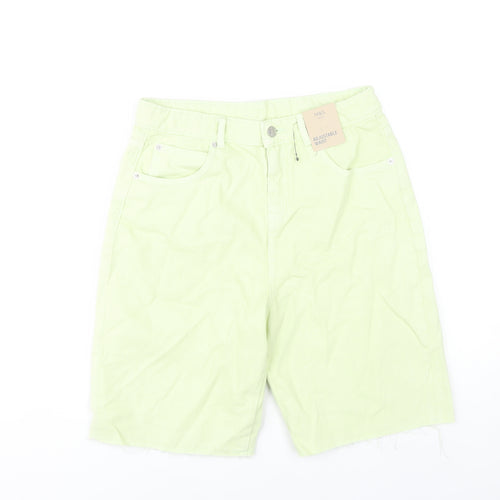 Marks and Spencer Girls Green Cut-Off Denim Shorts Size 13-14Y