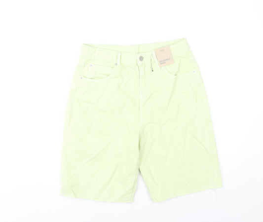 Marks and Spencer Girls Green Cut-Off Denim Shorts Size 13-14Y