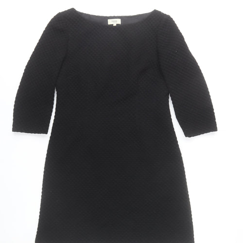 Hoss Intropia Women's Black Sheath Dress Size 14 3/4 Sleeve Knee Length