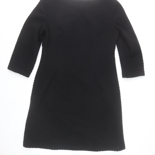 Hoss Intropia Women's Black Sheath Dress Size 14 3/4 Sleeve Knee Length