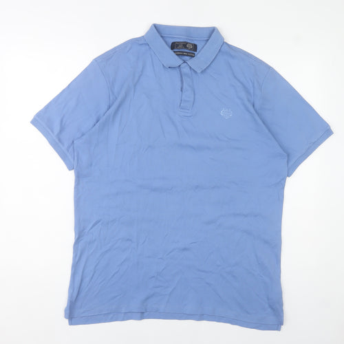 Paul Costelloe Men’s Blue Cotton Polo Shirt XL Regular Fit