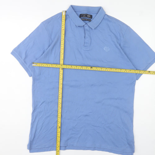 Paul Costelloe Men’s Blue Cotton Polo Shirt XL Regular Fit