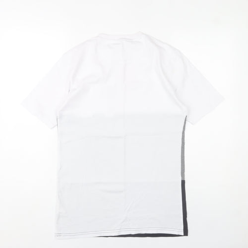 Diesel Men’s White Black Striped Colourblock Cotton T-Shirt S