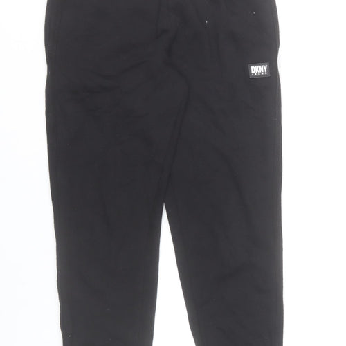DKNY Boys Black Jogger Trousers 8 Years Cotton Blend Loungewear