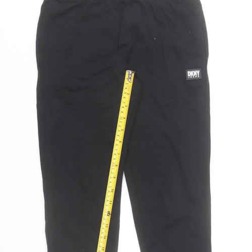 DKNY Boys Black Jogger Trousers 8 Years Cotton Blend Loungewear