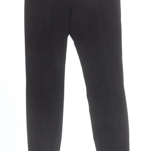Zara Womens Black Slim Fit Leggings Trousers Size M with Ankle Zip