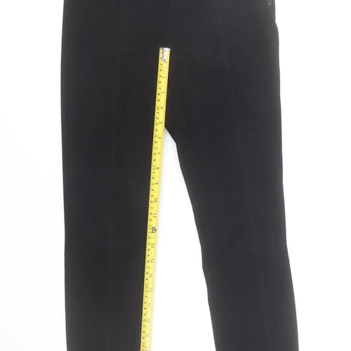 Zara Womens Black Slim Fit Leggings Trousers Size M with Ankle Zip