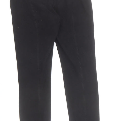 Zara Womens Black Slim Fit Leggings Trousers Size M with Ankle Zip