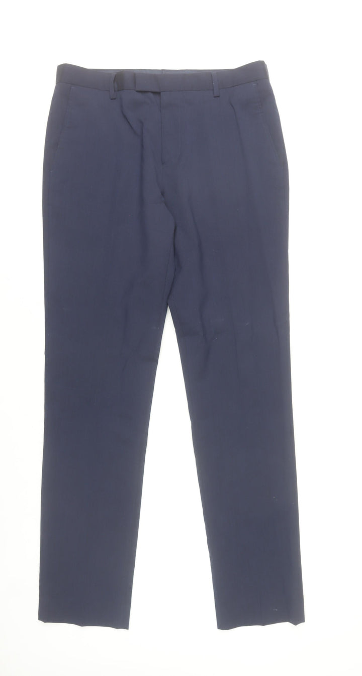 River Island Men’s Blue Slim Fit Dress Trousers Waist 32L