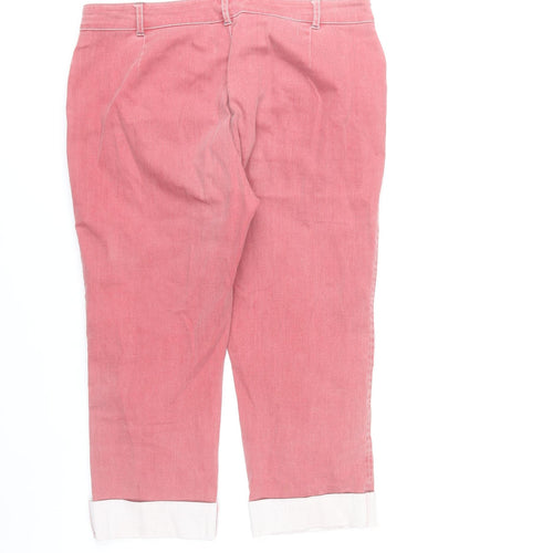 Dixie Womens Pink Cropped Stretch Denim Jeans Size 12 Regular
