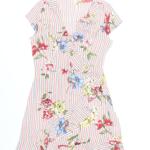 Stella Morgan Womens Multicoloured Floral Stripe Shift Dress Size 10