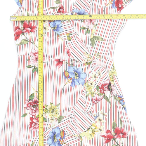 Stella Morgan Womens Multicoloured Floral Stripe Shift Dress Size 10