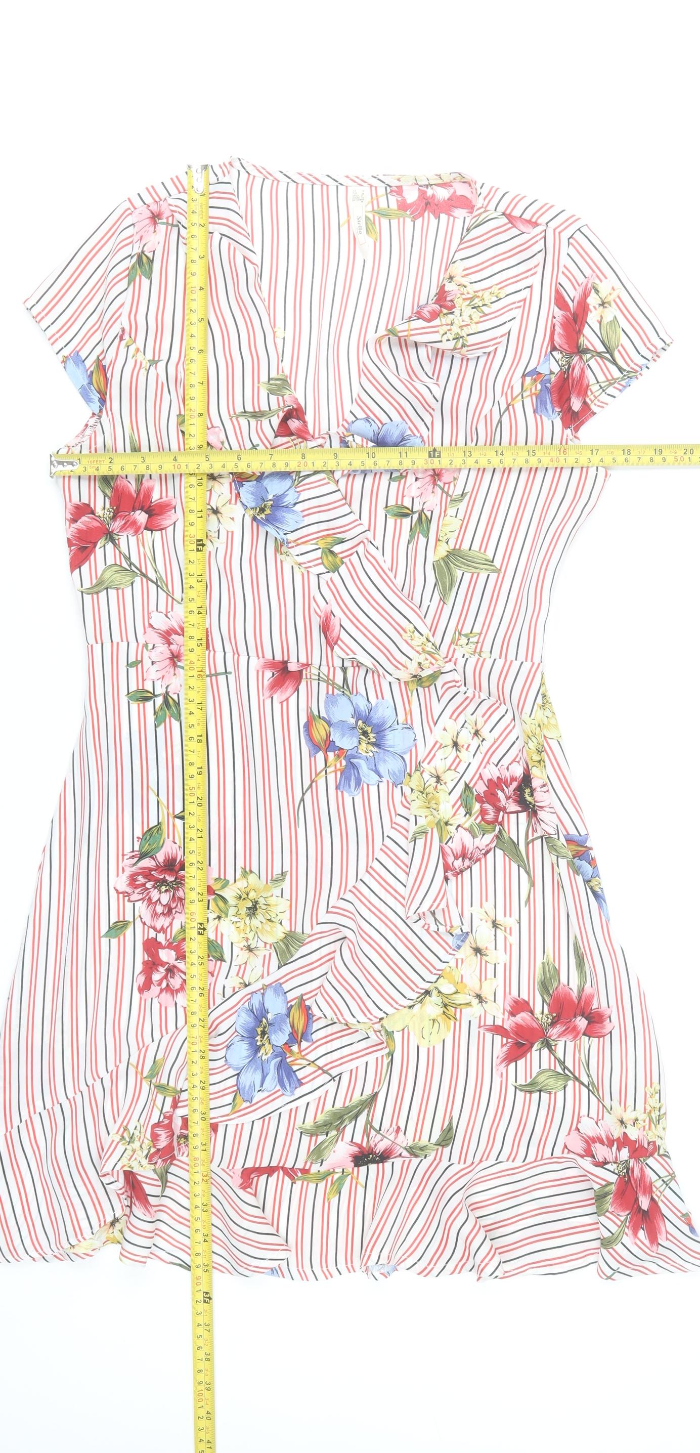 Stella Morgan Womens Multicoloured Floral Stripe Shift Dress Size 10