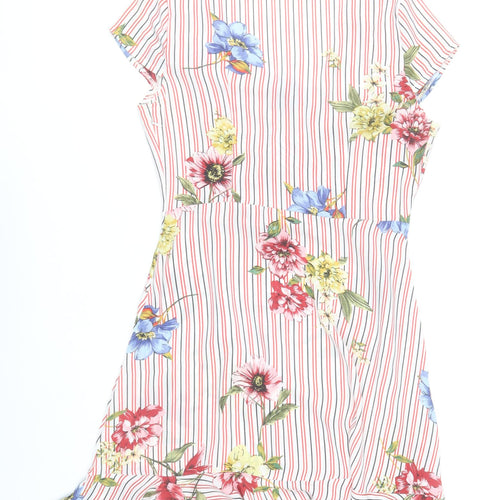 Stella Morgan Womens Multicoloured Floral Stripe Shift Dress Size 10