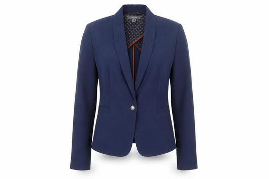 Front view of Atmosphere Women's Blue, size 10, Tailored Blazer Jacket