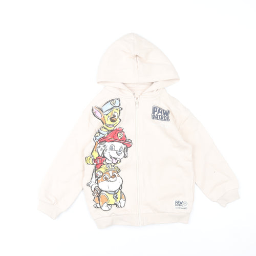 Marks and Spencer Girls Beige Paw Patrol Full Zip Hoodie 7-8 Years