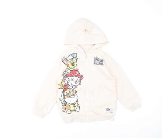 Marks and Spencer Girls Beige Paw Patrol Full Zip Hoodie 7-8 Years