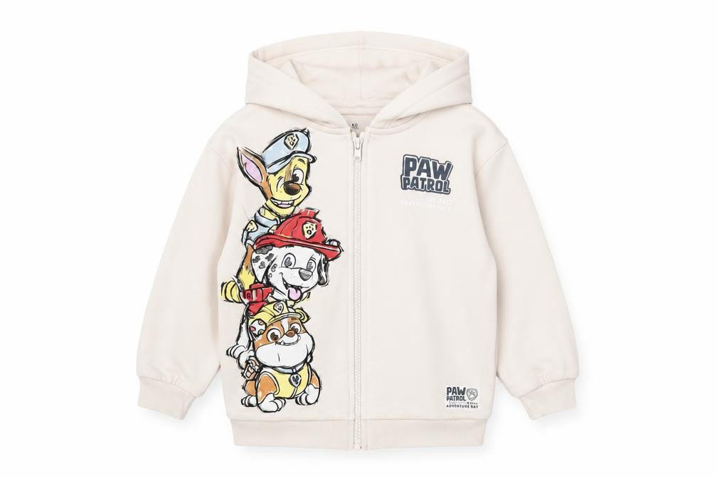 Marks and Spencer Girls Beige Paw Patrol Full Zip Hoodie 7-8 Years