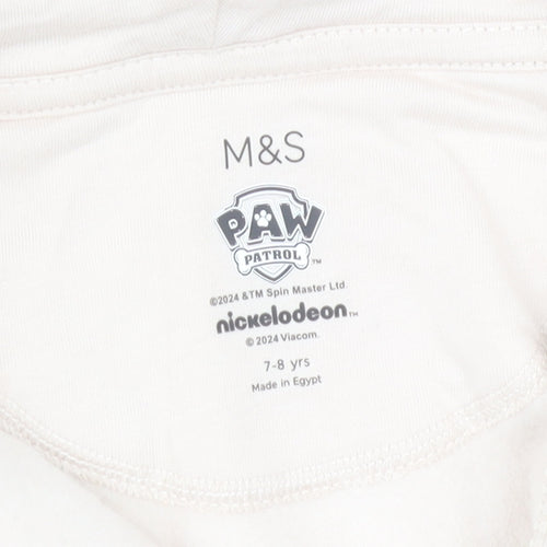 Marks and Spencer Girls Beige Paw Patrol Full Zip Hoodie 7-8 Years