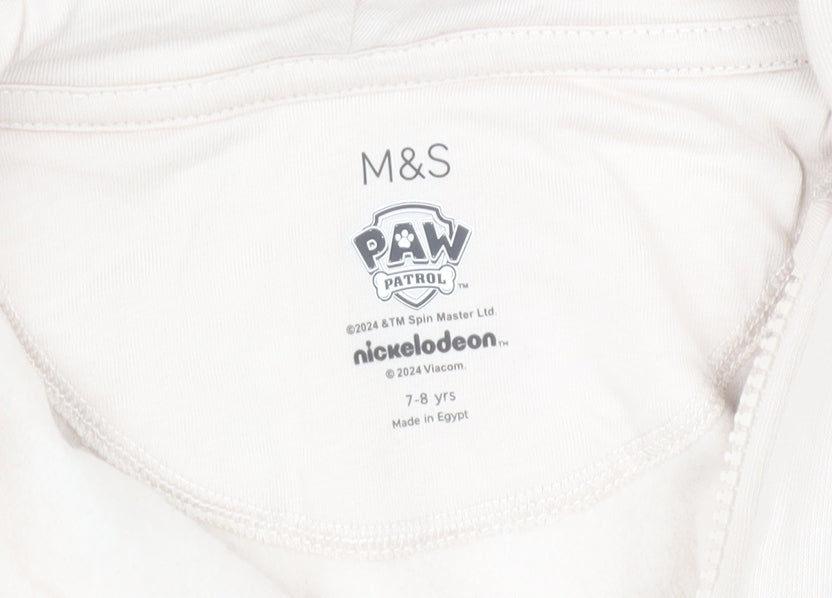 Marks and Spencer Girls Beige Paw Patrol Full Zip Hoodie 7-8 Years