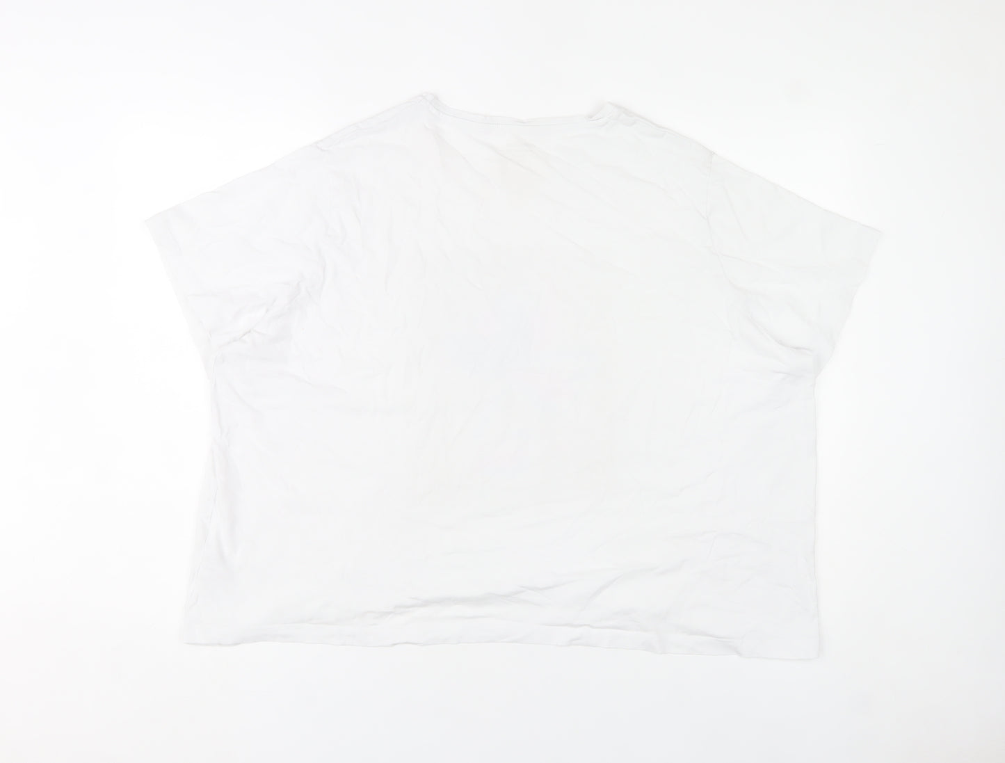Dunnes Stores Womens White Floral Print Cotton T-Shirt 2XL