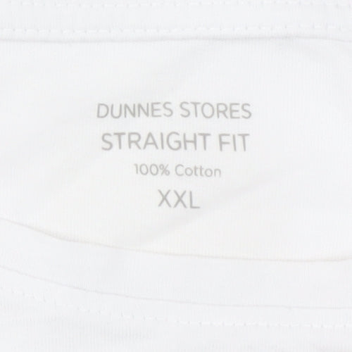 Dunnes Stores Womens White Floral Print Cotton T-Shirt 2XL