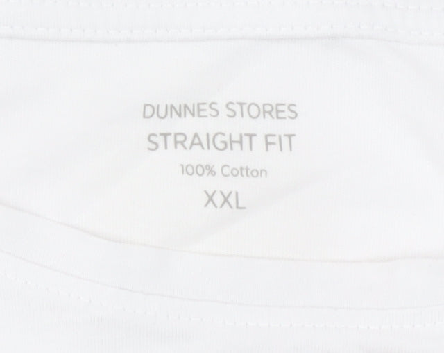 Dunnes Stores Womens White Floral Print Cotton T-Shirt 2XL