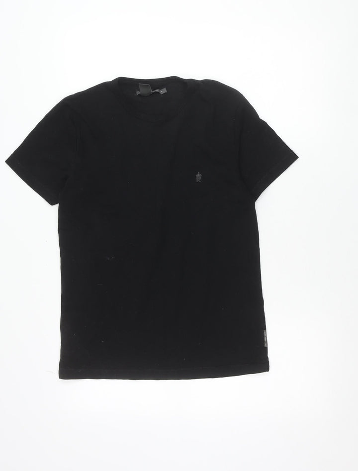 French Connection Men's Black Cotton Crew Neck T-Shirt Size M