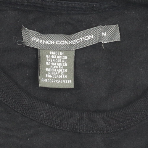 French Connection Men's Black Cotton Crew Neck T-Shirt Size M