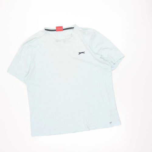 Slazenger Mens Blue L Crew Neck Short Sleeve Cotton T-Shirt