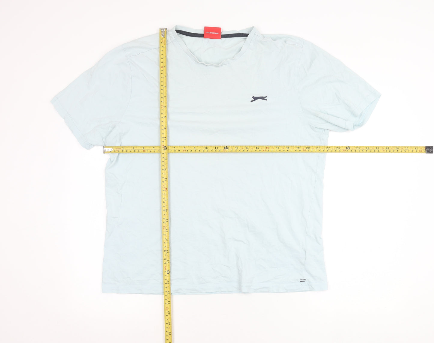 Slazenger Mens Blue L Crew Neck Short Sleeve Cotton T-Shirt