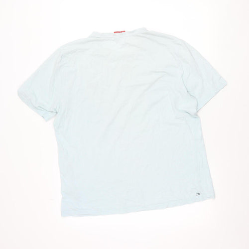 Slazenger Mens Blue L Crew Neck Short Sleeve Cotton T-Shirt