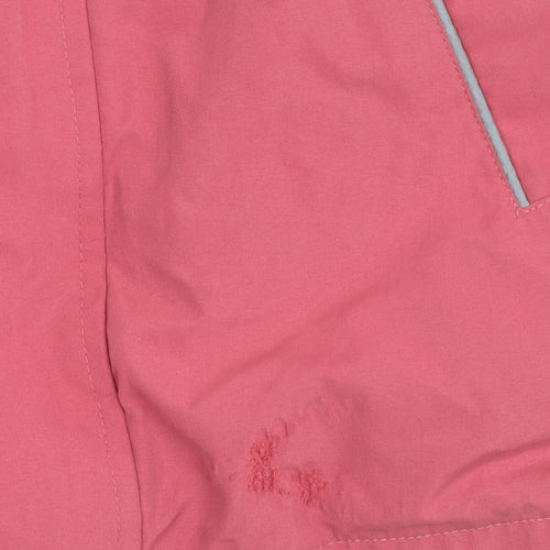 Mini Boden Girls Pink Rain Coat Jacket 5-6 Years Hooded Reflective Lined